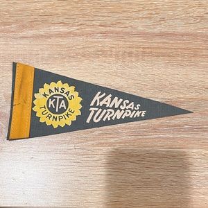Kansas Turnpike felt pennant from 1960’s family road trip